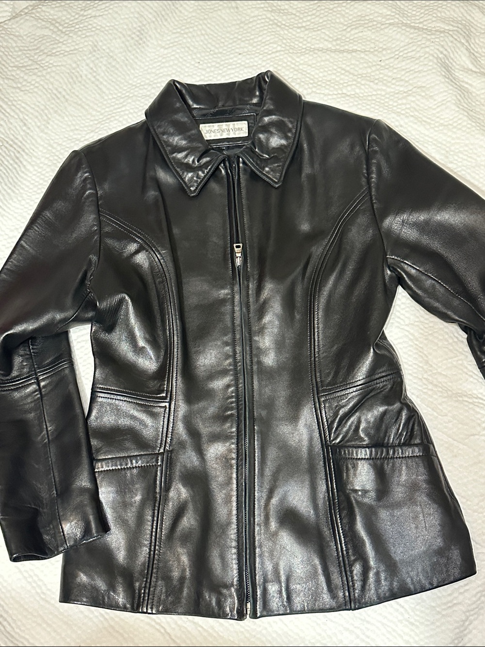 Jones New York Leather Coat,M